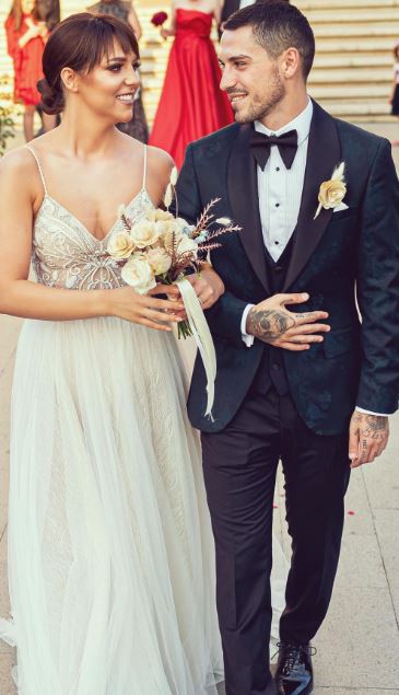 Andreea Beldean and Nicolae Stanciu on their wedding day